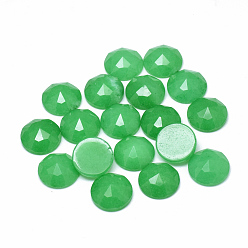 Малайский Нефрит Окрашенные натуральные малайзийские нефритовые кабошоны, ручная работа граненой, полукруглый, 16x6 мм