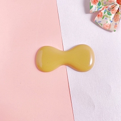 (932FM) Темно-синий аква-матовый с подкладкой Непрозрачные кабошоны из смолы, бантом, темно-золотистые, 58x28 мм