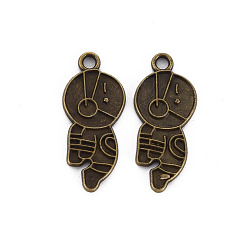 Античная Бронза Сплавочные сеттинги для кулона, тибетский стиль, без кадмия и без свинца, астронавт, античная бронза, 26x11.5x1.5 мм, отверстие : 2 мм