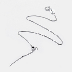 Платина Антикоррозийное покрытие родием 925 изготовление браслетов из стерлингового серебра, с застежками пружинного кольца, с печатью 925, платина, 7-5/8 дюйм (194 мм) x 1 мм, отверстие : 1 мм, штифты : 0.8 мм