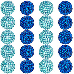 (52) Непрозрачная лаванда 40 шт. 2 цвета прозрачные смоляные стразы градуированные бусины, с акриловыми круглыми бусинами внутри, разноцветные, 20 мм, отверстие : 2~2.5 мм, 20 шт / цвет