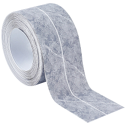 Light Grey PVC Plastic Marble Pattern Adhesive Tapes, for Masking, Sealing, Venner Edge Banding, Light Grey, 34.5mm, about 3.2m/roll