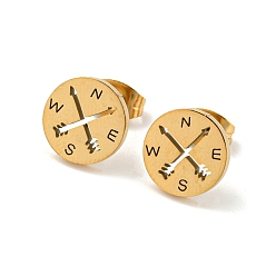 Arrow Золотые серьги-гвоздики 304 из нержавеющей стали для женщин, стрелка, 10 мм