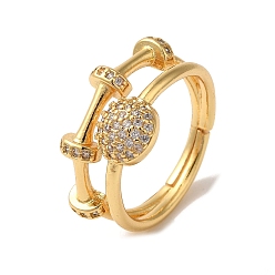 Oval Регулируемые кольца из латуни с микропаве из кубического циркония для женщин, долговечный, без кадмия и без свинца, реальный 18 k позолоченный, овальные, 11 мм, внутренний диаметр: 17 мм