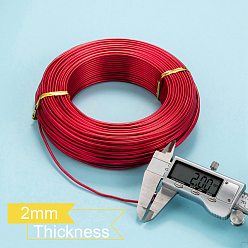 Red Round Aluminum Wire, Flexible Craft Wire, for Beading Jewelry Doll Craft Making, Red, 12 Gauge, 2.0mm, 55m/500g(180.4 Feet/500g)