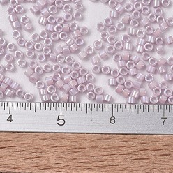 (DB1504) Opaque Pale Rose AB MIYUKI Delica Beads, Cylinder, Japanese Seed Beads, 11/0, (DB1504) Opaque Pale Rose AB, 1.3x1.6mm, Hole: 0.8mm, about 20000pcs/bag, 100g/bag
