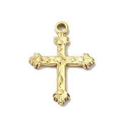 Cross Ионное покрытие (ip) 304 подвески из нержавеющей стали, реальный 18 k позолоченный, крестик, 25x18x2 мм, отверстие : 2 мм