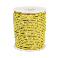 Желтый Нейлоновые нити, Миланские шнуры / витые шнуры, желтые, 3 мм, около 21.87 ярдов (20 м) / рулон