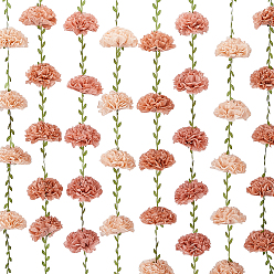 Темный Лосось 108шт. 3 цветов, декоративные бумажные цветы-шары для вечеринки, свадьбы, дома и улицы., с полиэфирным кордом, с имитацией зеленого растения на ткани размером 20м, темный лосось, 107x25.5x3 мм