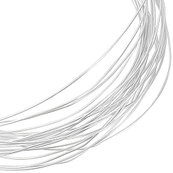Silver 925 Sterling Silver Wire, Round, with Suede Fabric Square Silver Polishing Cloth, Silver, 0.3mm, about 9.84 Feet(3m)/Bag