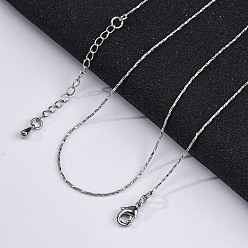 Платина Латунные цепочки-цепочки «бостон» для женщин, 304 из нержавеющей стали застежкой омар, стойки покрытие, без свинца и без кадмия, долговечный, платина, 17.91x0.04 дюйм (45.5x0.1 см)