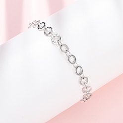 Нержавеющая Сталь Цвет 304 браслеты-цепочки с кольцами из нержавеющей стали, цвет нержавеющей стали, 7-5/8 дюйм (19.3 см)