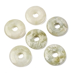 Xiuyan Jade Natural Jade Pendants, Donut/Pi Disc Charms, 30x6mm, Hole: 8mm
