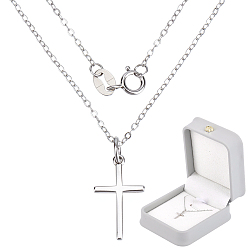 Платина 1pc 925 ожерелья из стерлингового серебра в сингапурском стиле, цепочки ожерелья волна воды, 1pc 925 подвески из стерлингового серебра, платина, 16x9.5x1.5 мм, отверстие : 3.2 мм