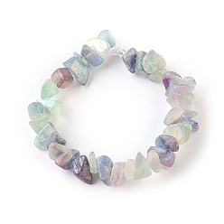 Pale Turquoise Natural Electroplated Fluorite Beads Strands, Chip, Pale Turquoise, 7~23x5~13x2~10mm, Hole: 1.2mm, about 6.6~7 inch(17~18cm)