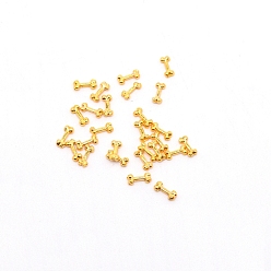 Golden Alloy Cabochons, for DIY Crystal Epoxy Resin Material Filling, Bone, Golden, 7x3x1.3mm