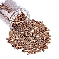 Кокосово-Коричневый 180g натуральные бусины из венге, без свинца, круглые, окрашенные, кокосового коричневый, 6~6.5 мм, отверстие : 1.5 мм, 1800 шт / 180 г, 180 г