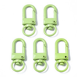Светло-зеленый Из экологически чистого сплава, окрашенного распылением, поворотные карабины с карабинами, без кадмия, без никеля и без свинца, светло-зеленый, 33.5x12.5x5 мм, отверстие : 5x9 мм