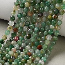 African Jade Natural African Jade Beads Strands, Faceted, Round, 5mm, Hole: 1mm, about 80pcs/strand, 15.16~15.35''(38.5~39cm)