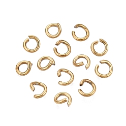 Настоящее золото 18K 304 из нержавеющей стали открыты кольца прыжок, ионное покрытие (ip), долговечный, круглые, реальный 18 k позолоченный, 5x1 мм, внутренний диаметр: 3 мм, 18 датчик, около 123 шт / упаковка