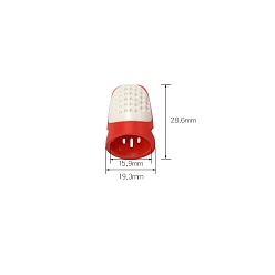 Rouge Protège-doigts en silicone et en plastique, pour les outils de couture, rouge, 28.6x19.3mm