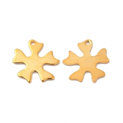 Echt 24 k vergoldet 201 Edelstahl Reize, Blumencharme, echt 24 k vergoldet, 13x13x0.75 mm, Bohrung: 1 mm