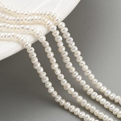 Floral White Natural Cultured Freshwater Pearl Beads Strands, Potato, Floral White, 2~2.5mm, Hole: 0.5mm, about 90pcs/strand, 7.80~7.95 inch(19.8~20.2cm)