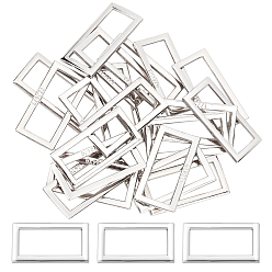 Платина 20шт. пряжки из сплава, аксессуары для одежды, прямоугольные, платина, 17.5x35.5x1.5 мм