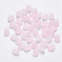 Бледно-Розовый Имитация баллончика с имитацией нефрита, овальные, розовый жемчуг, 8.5x6x4.5 мм, отверстие : 1 мм