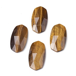 Тигровый глаз Природных тигровый глаз кабошонов, граненые, овальные, 38x19x6 мм