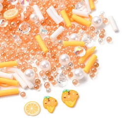 Персиковый Слойка Кабошоны из полимерной глины ручной работы и пластиковые бусины для изготовления фурнитуры для бижутерии своими руками, разнообразные, розовые, 2~8x2~7x0.5~5.5 мм