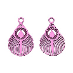 Камелия 430 подвеска из нержавеющей стали, окрашенная распылением, филигранные подвески в виде павлиньих перьев, камелия, 16.5x10x0.3 мм, отверстие : 1.5 мм