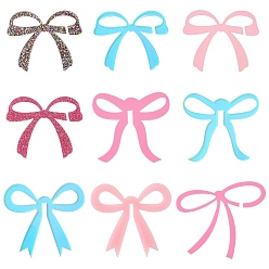 (52) Непрозрачная лаванда 18шт 9 стили акриловые подвески для бокалов, бокал маркер, бантом, разноцветные, 40~58x49.5~59x2~3 мм, 2 шт / стиль