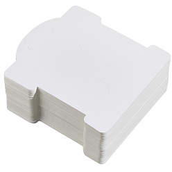 Белый 100шт. пустых бумажных карточек для демонстрации заколок для волос, прямоугольные, белые, 9x8x0.03 см