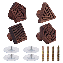 Mixed Shapes 4 шт. 4 стили деревянные выдвижные ручки-скобы для ящиков, ручки шкафа, аксессуары для дверных ручек, разнообразные, 40.5~44.5x41~49x29~30.5 мм