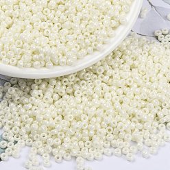(RR421) Opaque Cream Luster MIYUKI Round Rocailles Beads, Japanese Seed Beads, (RR421) Opaque Cream Luster, 8/0, 3mm, Hole: 1mm, about 422~455pcs/bottle, 10g/bottle