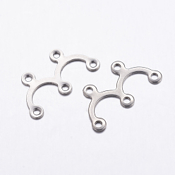 Edelstahl Farbe Anlaufgeschützt 304 Kronleuchterkomponenten aus Edelstahl, Bogen, Edelstahl Farbe, 9x18x0.5 mm, Bohrung: 1 mm