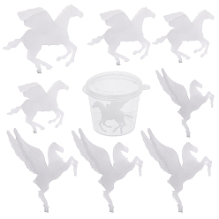 Blanco Relleno de material de resina epoxi de cristal bricolaje sunnyclue, Pegaso, para la artesanía de joyería, con tubo / caja de resina desechable transparente, blanco, 8 PC / sistema