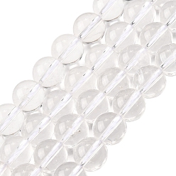 Прозрачный Круглые нити кристалл из бисера природного кварца, прозрачные, 10 мм, отверстие : 1.2 мм, около 39 шт / нитка, 15.5 дюйм