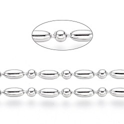 Нержавеющая Сталь Цвет Не тускнеют 304 шариковые цепи из нержавеющей стали, цвет нержавеющей стали, рис: 4x2 мм, Шар: 2 mm