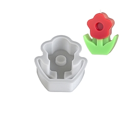 Белый Силиконовые формы для свечей своими руками, формы для литья смолы, цветок, белые, 83x70x24.5 мм