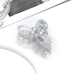 Темно-Голубой Заколки для волос с когтями из ацетата целлюлозы (смола), цветок, со стразами, глубокое синее небо, 103x59 мм