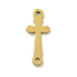 Настоящее золото 18K Ионное покрытие (ip) 201 подвески из нержавеющей стали, религиозные перекрестные ссылки, реальный 18 k позолоченный, 17x7x1 мм, отверстие : 1.2 мм