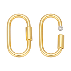 Золотой 2шт. 925 Карабин с фиксатором из стерлингового серебра, овальные, золотые, 13.5x7.5x2 мм
