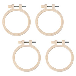 Папайя Оранжевый Пластиковые пяльцы для вышивки крестом, имитация бамбука, аксессуары для швейных инструментов, круглые, papayawhip, 80 мм, внутренний диаметр: 72 мм, 4 шт / комплект