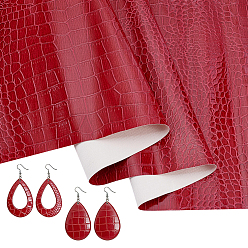 Red PVC Imitation Leather Fabric, DIY Craft, Red, 1370x0.5mm, 1 yard/pc