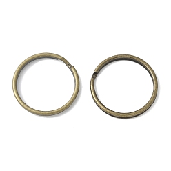 Античная Бронза Железа отделились брелоки, кольца прыжок двойной петли, стойки покрытие, античная бронза, 25~25.5x2.5 мм, внутренний диаметр: 21.5~22 мм