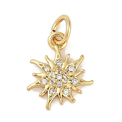 Настоящее золото 18K Стойка металлическая латунная микропрофилированная кубическая циркония подвески, без свинца и без кадмия, долговечный, солнечные чары, с целью перехода в кольце, реальный 18 k позолоченный, 13x11x2 мм