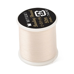 Antique White MIYUKI Nylon Beading Thread for Seed Beads, Flat, Antique White, 0.15x0.1mm, about 54.68 Yards(50m)/Roll