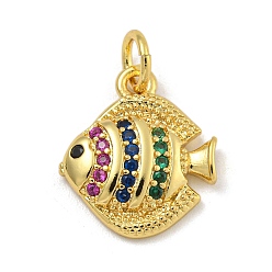 Fish Латунь с микропокрытием, долговечный, без кадмия и без свинца, реальный 18 k позолоченный, рыба, 14x12.5x2.5 мм, отверстие : 3.5 мм